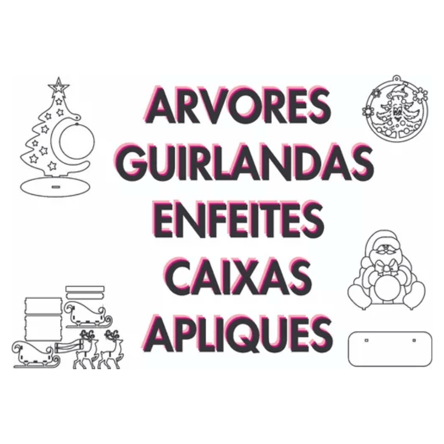 Pack +500 Vetores Natal Guirlanda Enfeites Corte Cnc Arquivos Vetor Dxf Cdr Cnc Mdf - Radali Shop