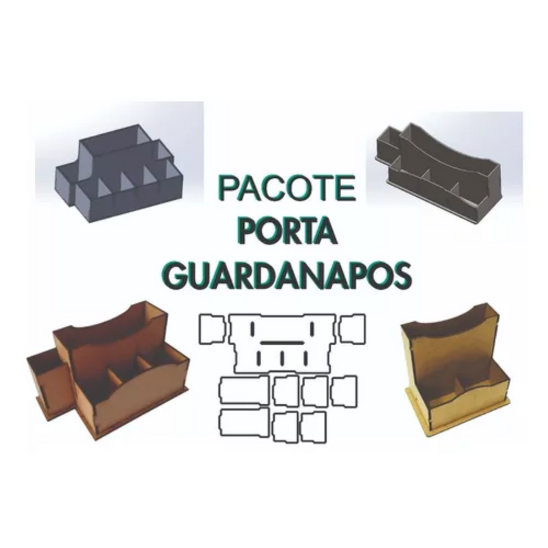 Pacote Vetores Porta Guardanapo E Sachê Cnc Laser Router Dxf