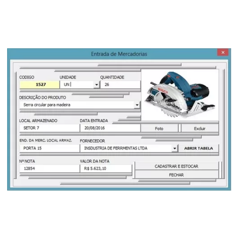 Planilha Controle de Estoque Sistema De Almoxarifado Inventário Entrada Saida Em Excel