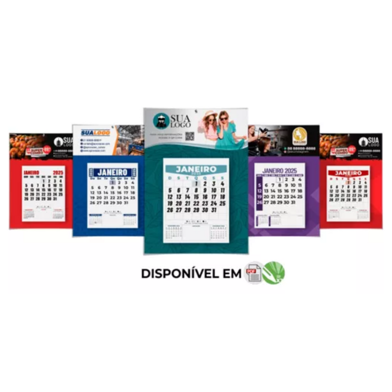 Arquivo Digital Combo Calendários 2025 Editável Comercial