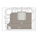 Floor plan layout of a customized MDF wardrobe design with dimensions for modular furniture.