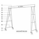 Projeto Pórtico Manual Móvel Detalhado 3 Toneladas Ponte rolante - Radali Shop