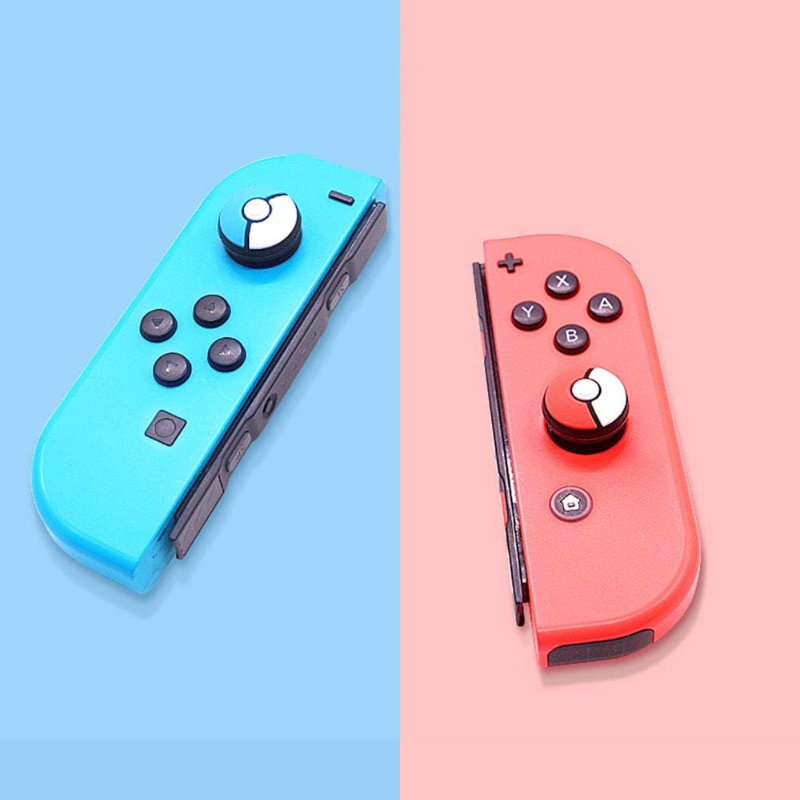 Grip Borrachinha Para Joy-con Pokébola Pokemon Nintendo Switch Vermelho e Azul