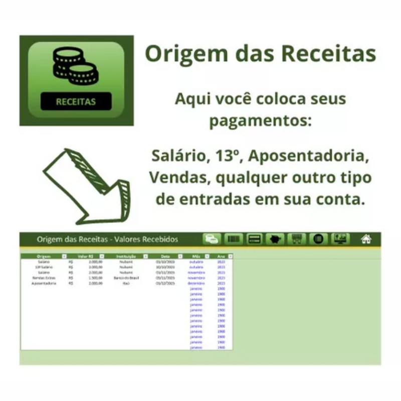 Planilha Controle Financeiro Pessoal Gastos Despesas Mensal e Diário Familiar Receitas Organizar Finanças