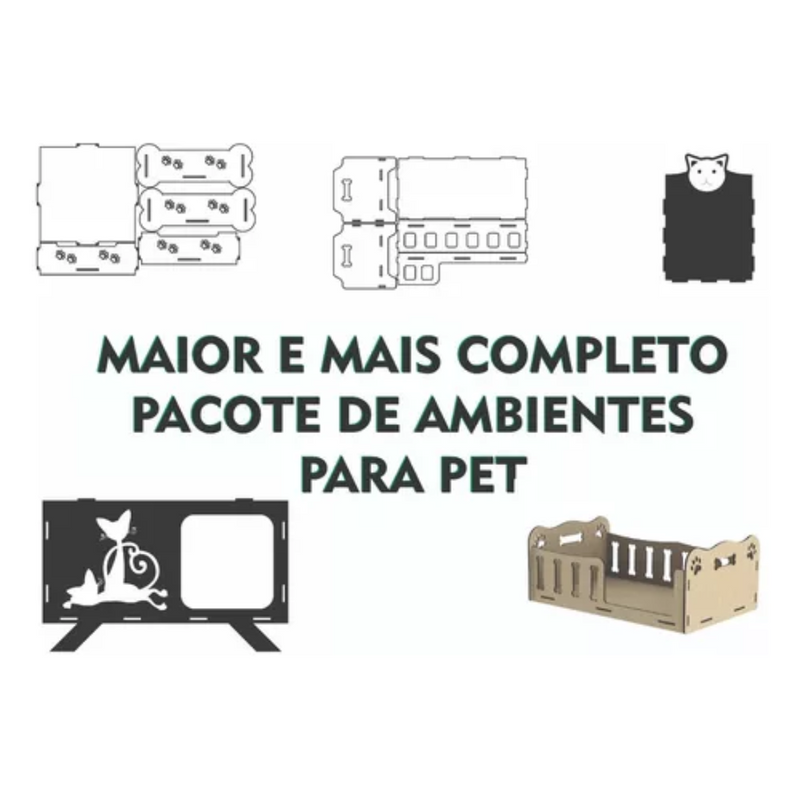 Pacote Vetor Cama Casa Gato Cachorro Pet Cnc Laser Router