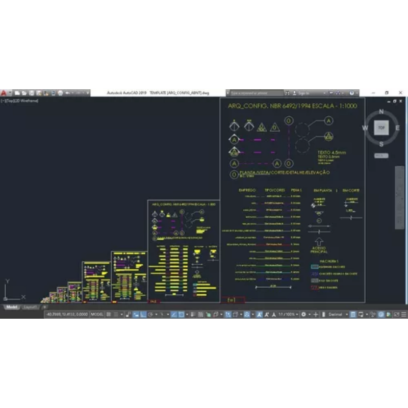 Plantilla de tablero dinámico de Abnt para proyectos de arquitectura en Autocad