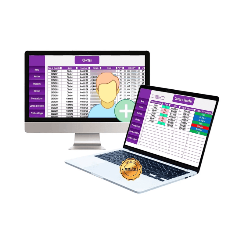 Planilha Controle Financeiro Cadastro de Clientes e Vendas