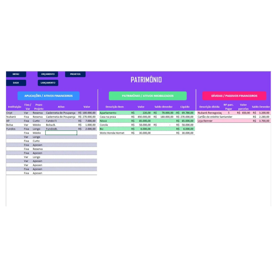 Planilha De Controle Financeiro Pessoal Editavel Excel
