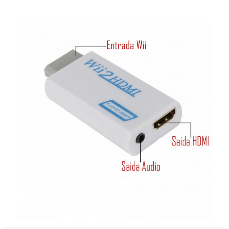 Wii2HDMI Adaptador Convertidor Nintendo Wii A Cable Hdmi Fullhd 1080p