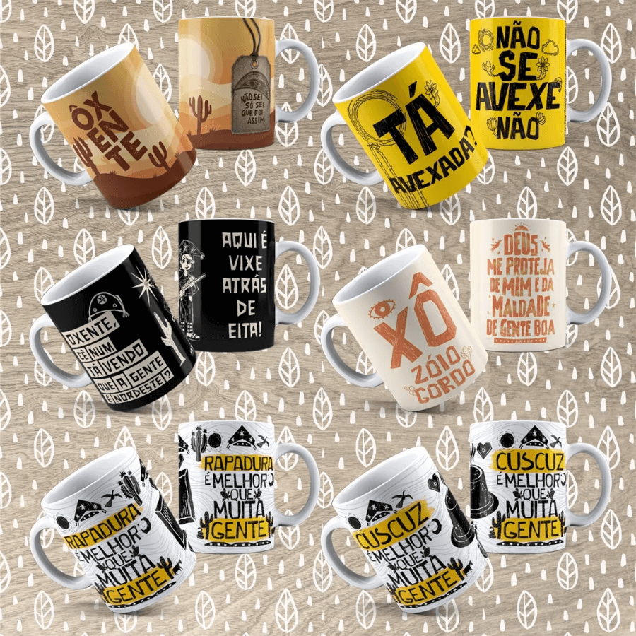 Pack De Artes Nordeste Para Sublimação De Canecas Nordestinas sertão - Radali Shop