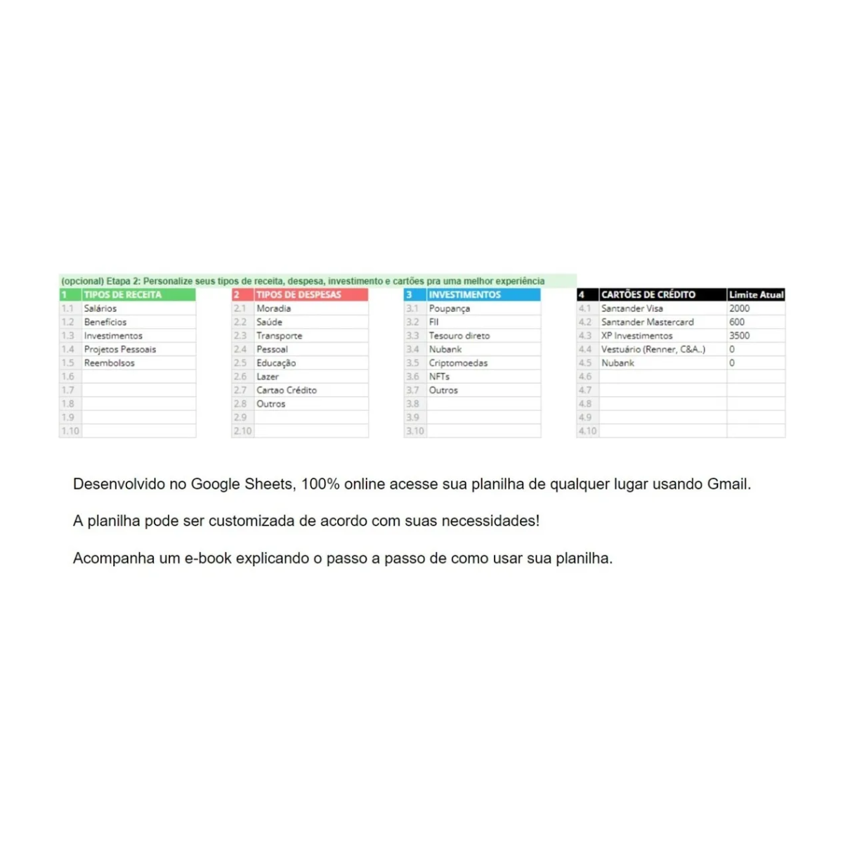 Planilha Controle Financeiro 100% Online Use Pelo Gmail