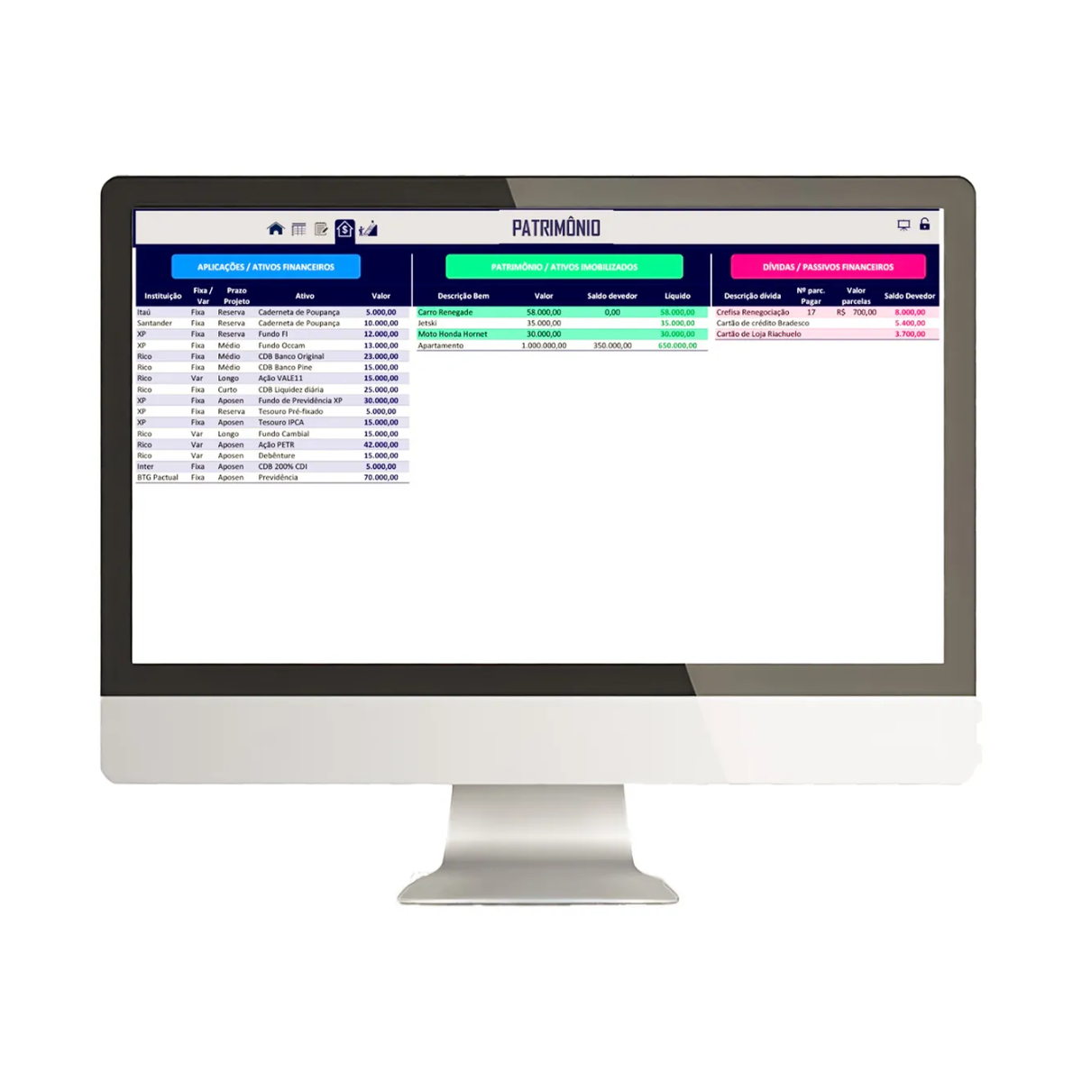 Planilha Controle Planejamento Financeiro de Gastos Excel