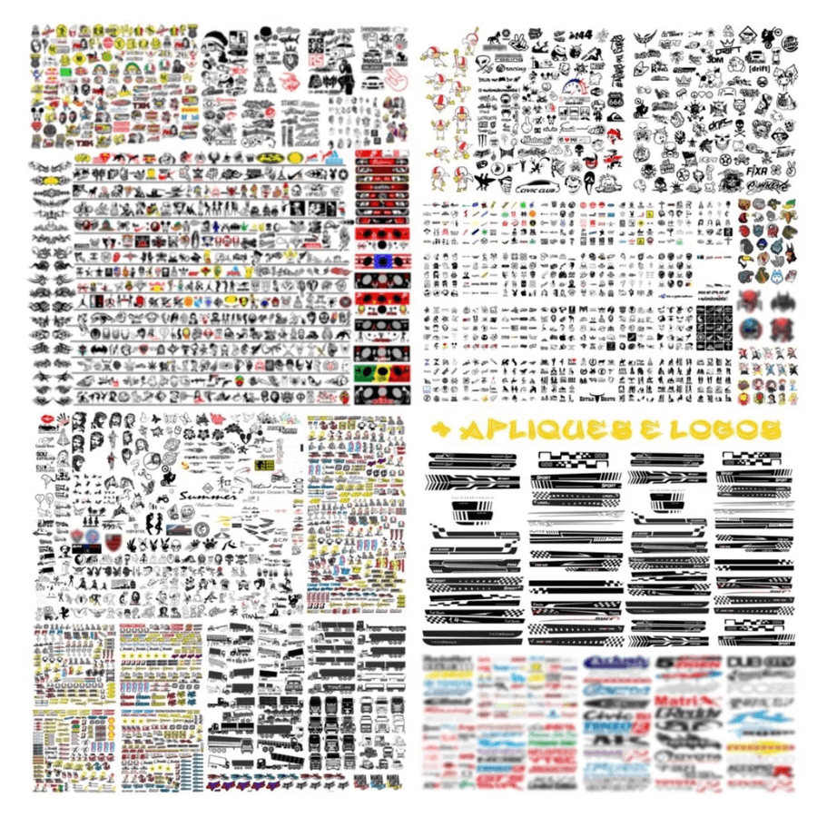 Collection of over 5,000 automotive vector stickers and logos for vehicles and cars.