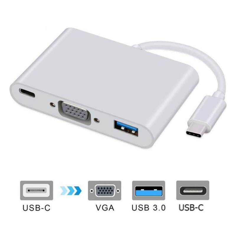 Type-C 3-in-1 VGA USB Type-C Adapter Cable