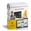 Caixa de 220 fundos premium editáveis para Power BI com gráficos e análise de dados.