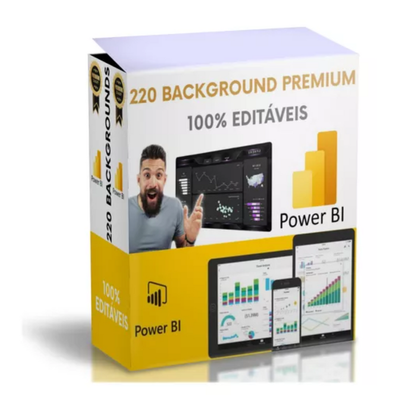 200 Modelos Editáveis De Backgrounds Para Power Bi + Brinde