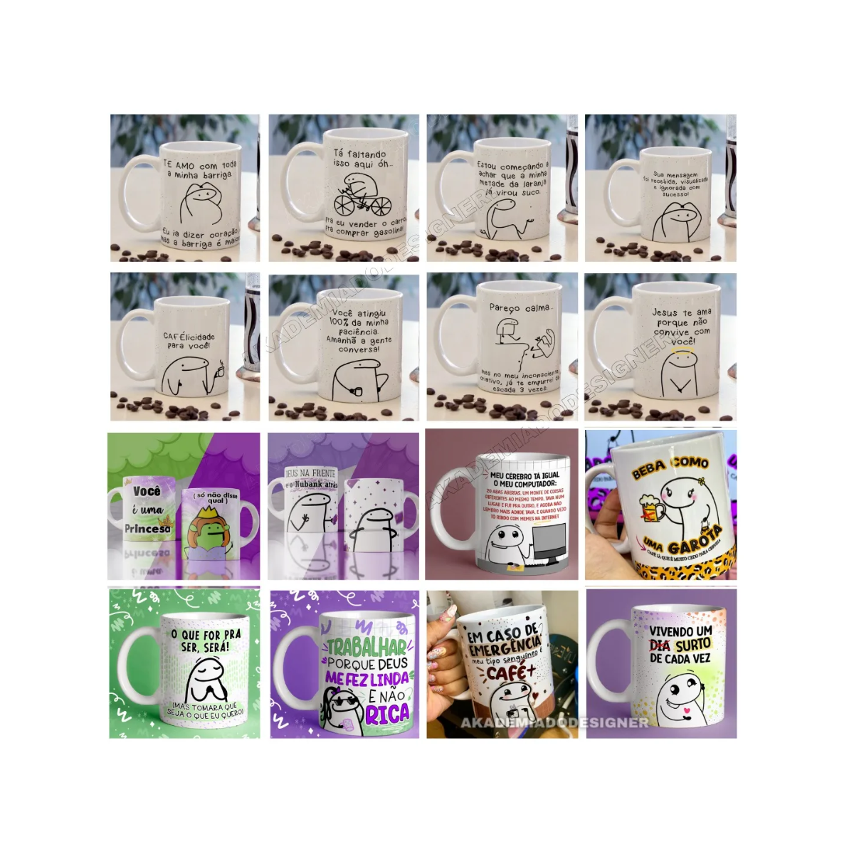 Pack 1900 Artes Para Sublimação Canecas- Flork Bento +brindes