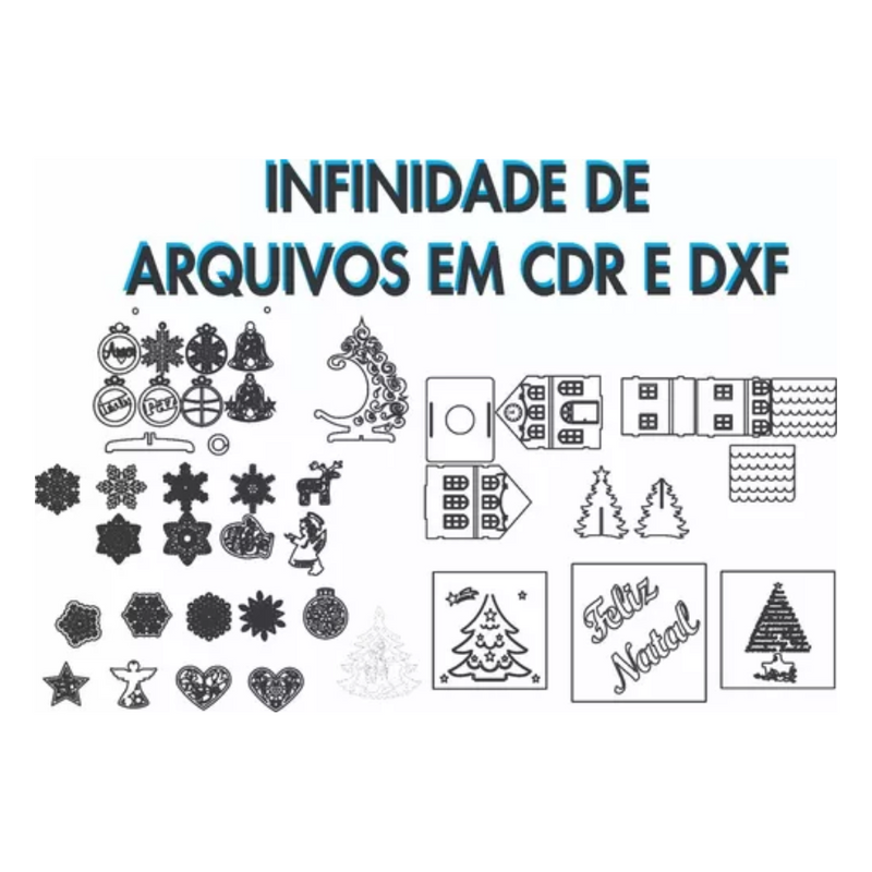 Pacote + 500 Vetores Natal Guirlanda Enfeites Corte Cnc Arquivos Vetor Dxf Cdr Cnc Mdf