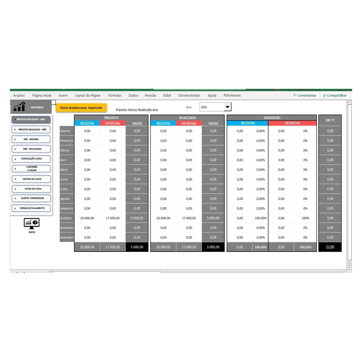 Planilha Controle Financeiro Empresarial Excel + Bonus