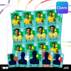 Figurinha personalizada Copa do Mundo 2026 com design editável no Canva.