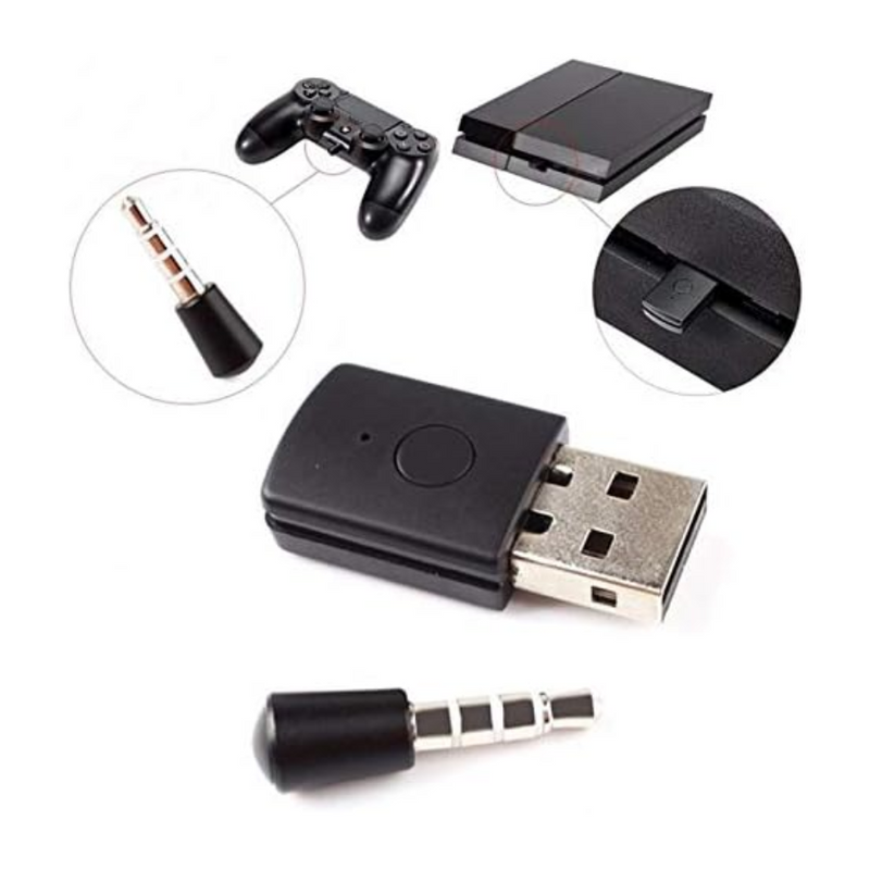 Dongle Adaptador Ps4 Ps5 Bluetooth Usb P/ Fone De Ouvido Sem Fio