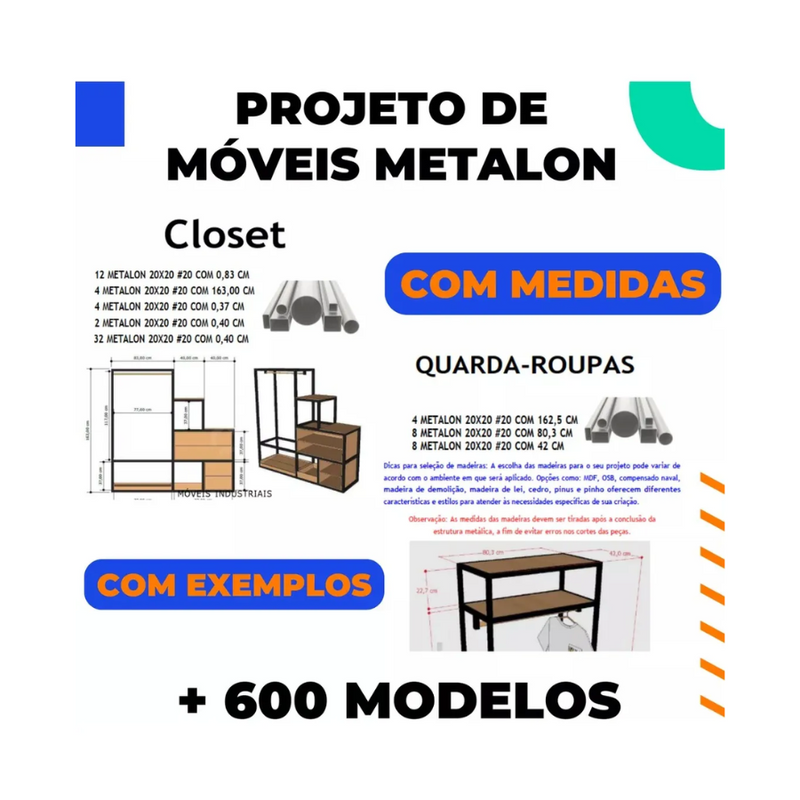 +600 Projetos Móveis Metalon Em Arquivos Pdf