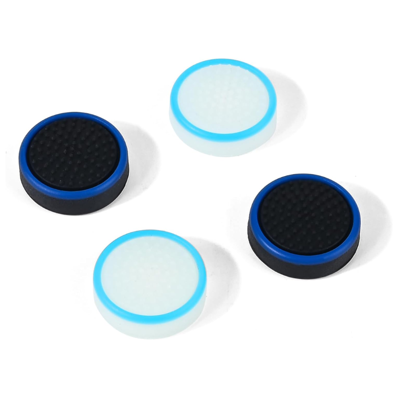 2 Pares de Grips de Goma Protectores Negros con Verde Azul Rojo Blanco para Xbox Series SX One Ps4 Ps5 Playstation