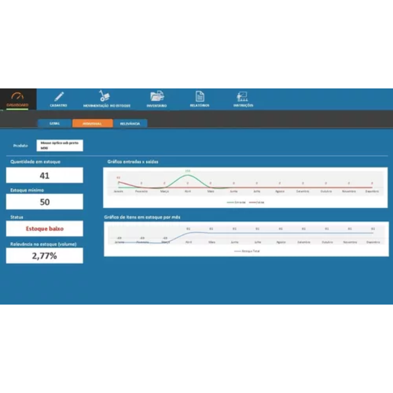 Planilha Controle De Estoque Sistema Entrada Saida Em Excel