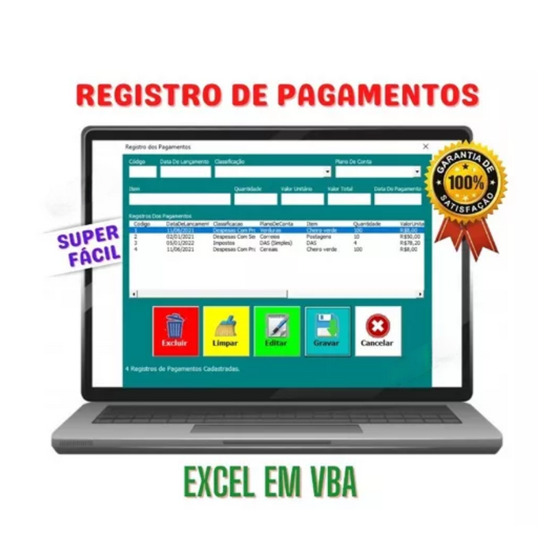 Planilha Controle de Estoque Fluxo De Caixa Contas A Pagar Receber Em Excel