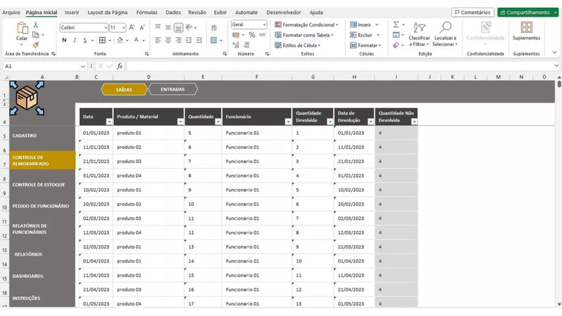 Stock Control Spreadsheet Warehouse System Inventory Input Output