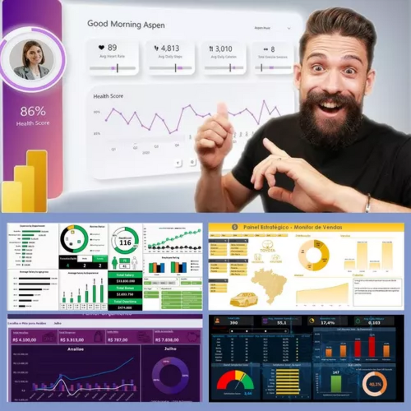 200 Modelos Editáveis De Backgrounds Para Power Bi + Brinde