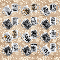 Pack De Artes Nordeste Para Sublimação De Canecas Nordestinas sertão - Radali Shop