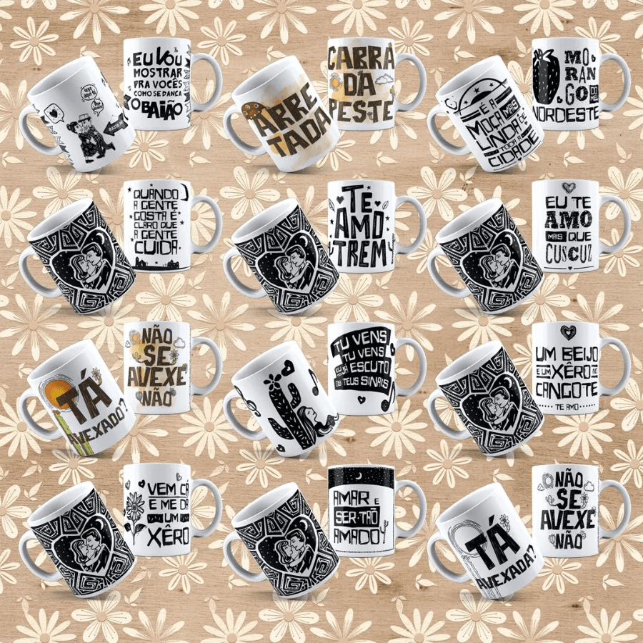 Pack De Artes Nordeste Para Sublimação De Canecas Nordestinas sertão - Radali Shop