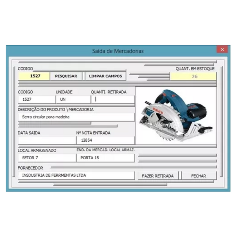 Planilha Controle de Estoque Sistema De Almoxarifado Inventário Entrada Saida Em Excel