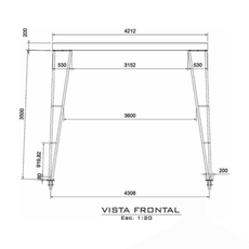 Projeto Pórtico Manual Móvel Detalhado 3 Toneladas Ponte rolante - Radali Shop