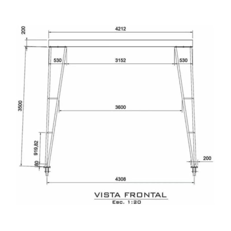 Projeto Pórtico Manual Móvel Detalhado 3 Toneladas Ponte rolante