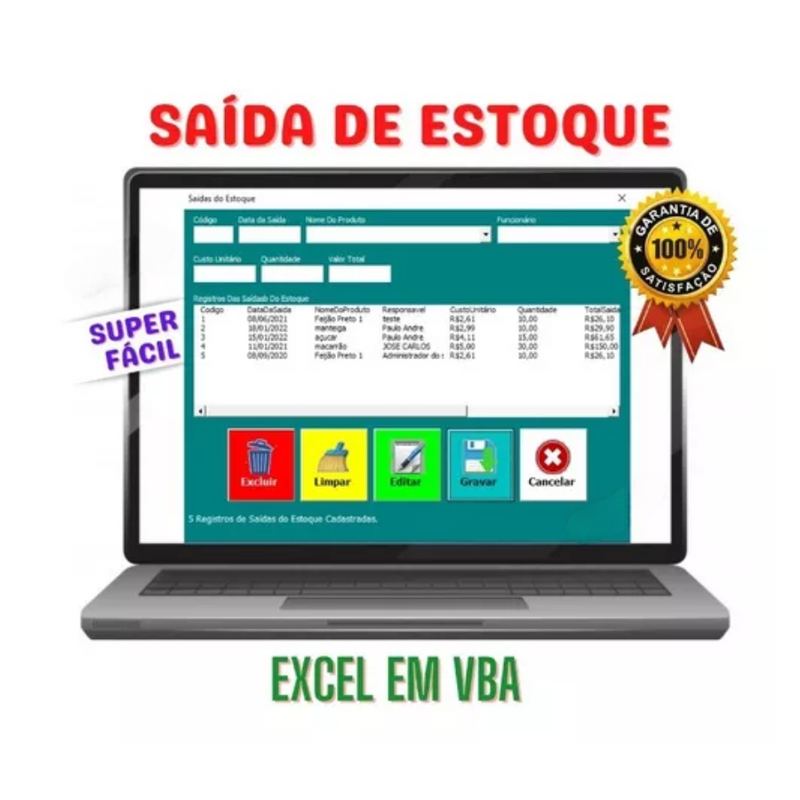 Planilha Controle de Estoque Fluxo De Caixa Contas A Pagar Receber Em Excel