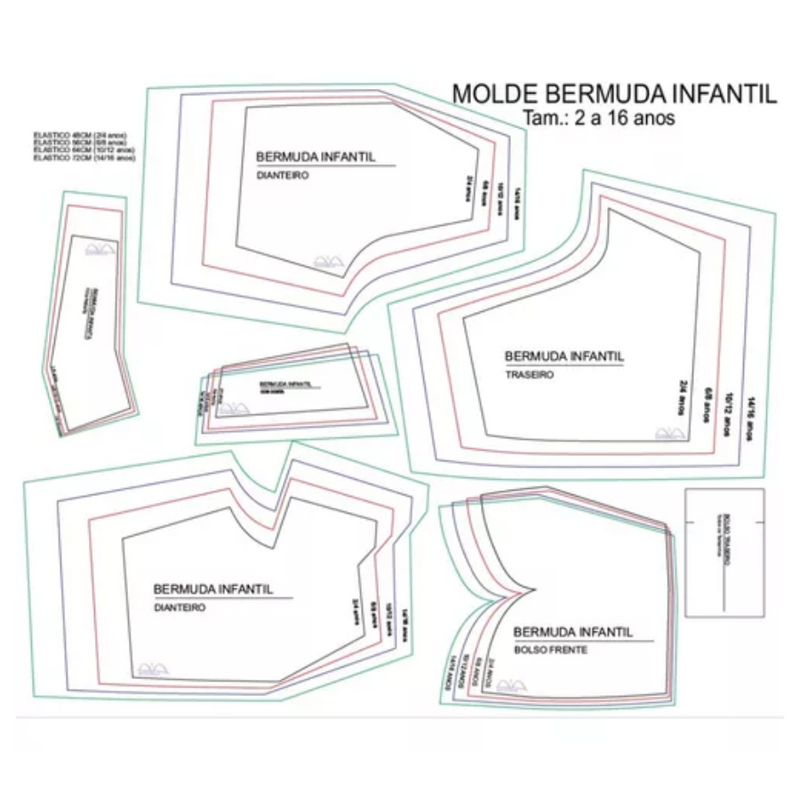Kit +300 Moldes Roupas Infantil Tamanho Real Gabarito Arquivos Crianças