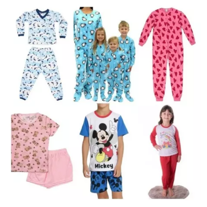 Kit Com 30 Moldes Pijama Feminino Masculino Infantil Fabricar tamanho real Costura Modelagem Arquivos Digitais PDF