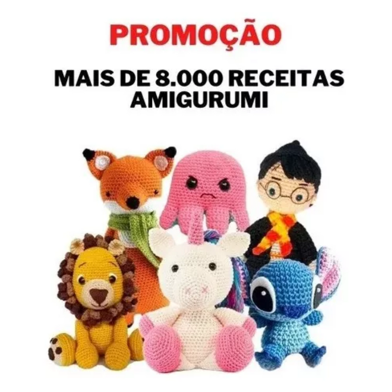 Mega Pack Amigurumi - 8.000 Receitas Arquivos Atualizadas + Bônus