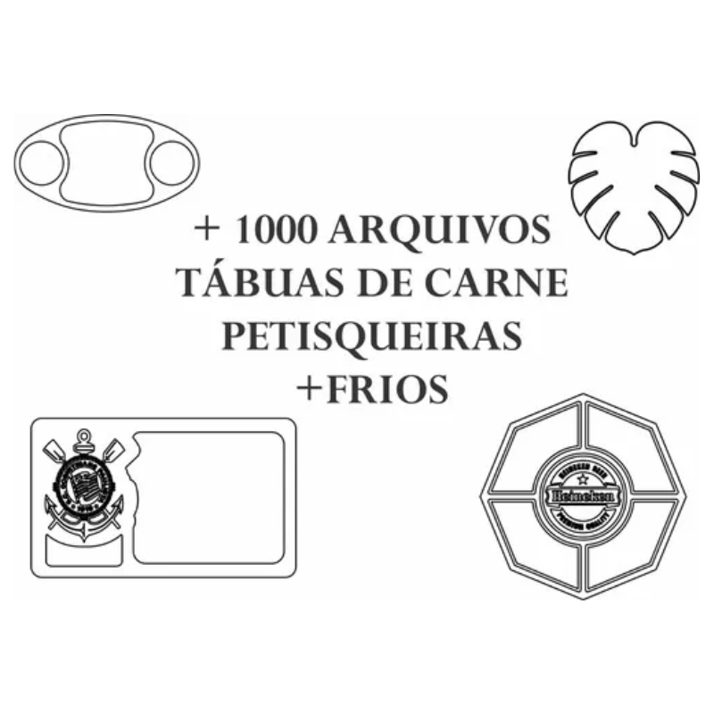 +1000 Vetores Tabua De Carne Churrasco Petisqueiras Petiscos Router Cnc