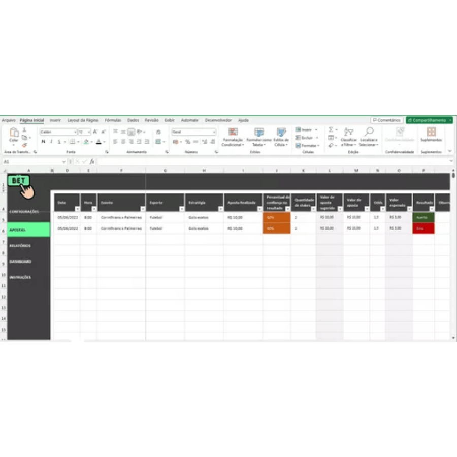 Planilha Gestão De Banca Apostas Esportivas Futebol Bet Excel Trader - Radali Shop