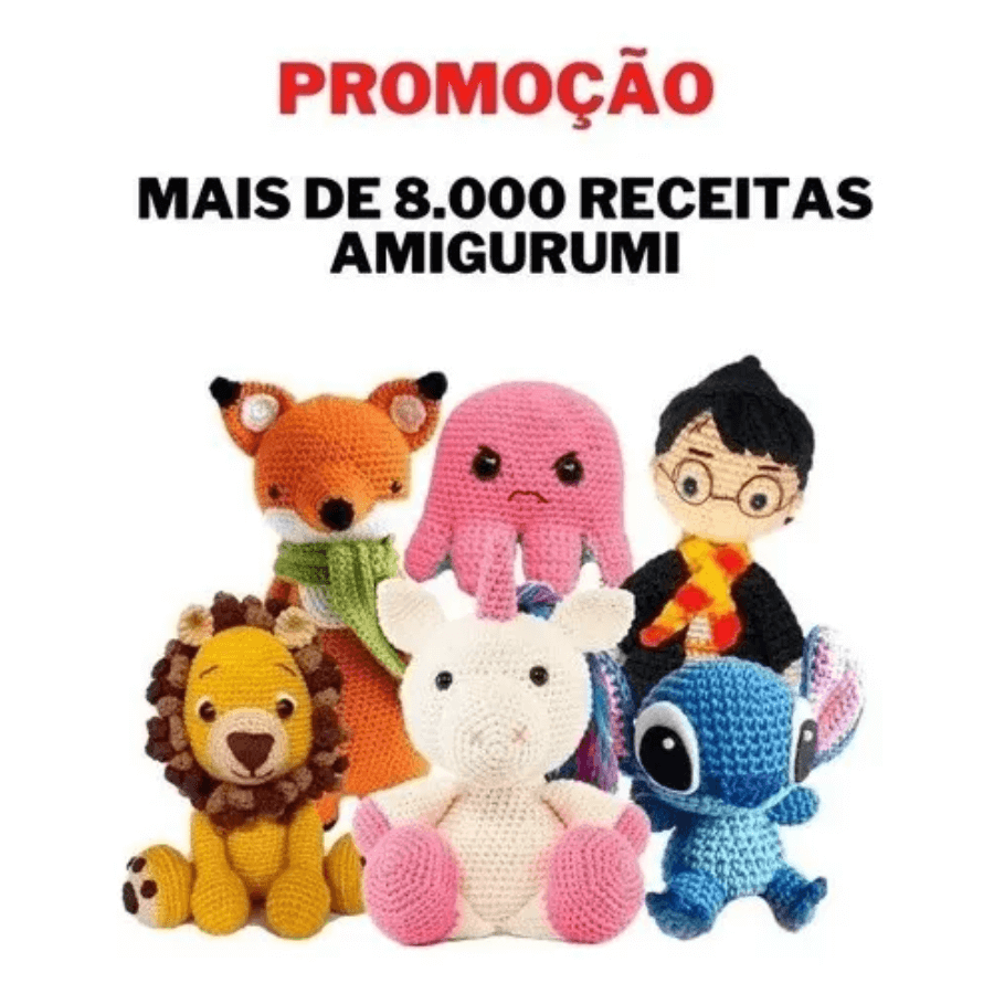8.000 Receitas Amigurumi Arquivos Atualizadas Moldes Apostilas + Vídeos - Radali Shop