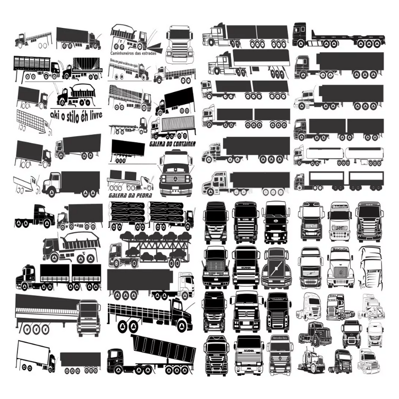 Pack +5.000 Pegatinas Vector Art Automotrices Vehículos Autos Camiones