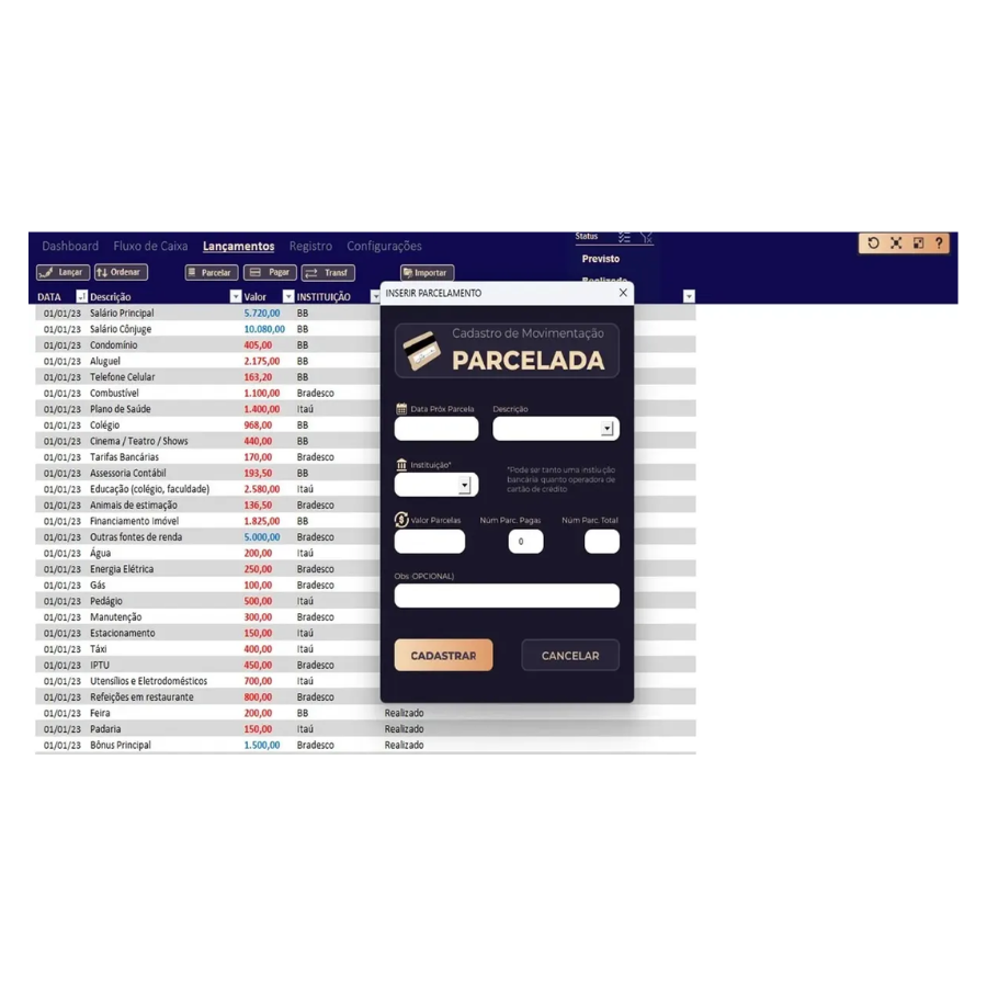 Planilha Financeiro Controle e Gerenciamento