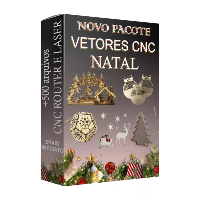 Pacote + 500 Vetores Natal Guirlanda Enfeites Corte Cnc Arquivos Vetor Dxf Cdr Cnc Mdf