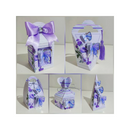 Kit 2025 Festa Prontas Arquivo Corte Silhouette Topo De Bolo com caixas decorativas em tons de roxo e detalhes em borboletas.