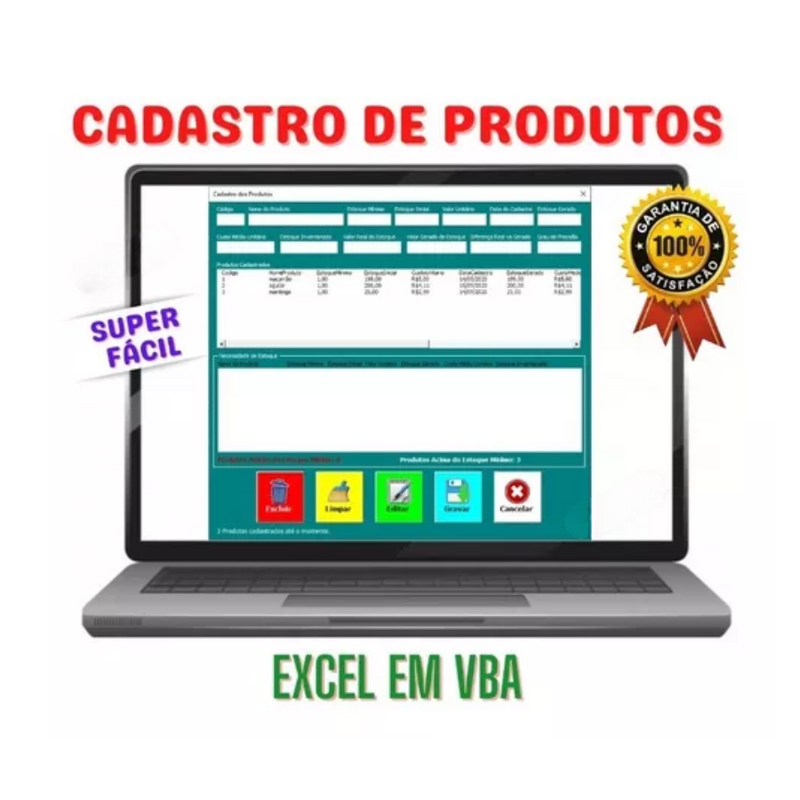 Planilha Controle de Estoque Fluxo De Caixa Contas A Pagar Receber Em Excel