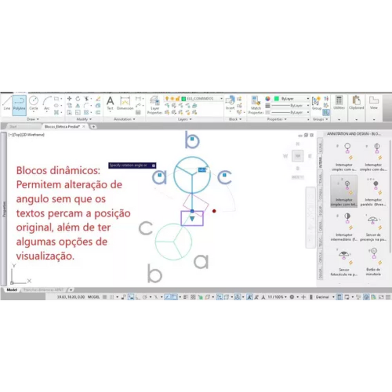 Blocos Autocad Projetos Elétricos Residenciais Instalações Elétrica Predial Dinâmicos