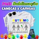+250 Artes Autismo Caneca e Camiseta Sublimação Cdr E Canva